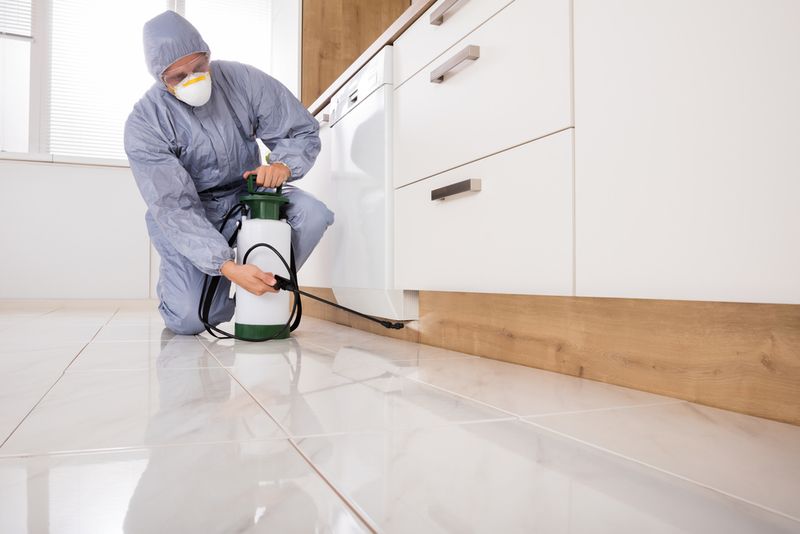 Exterminator,In,Workwear,Spraying,Pesticide,With,Sprayer